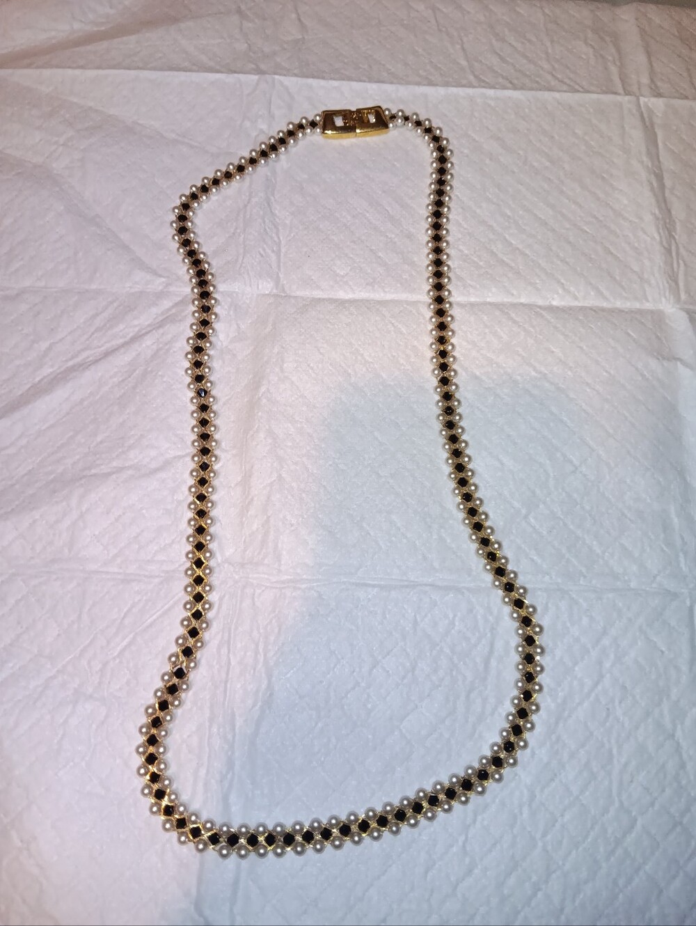 Pierre Balmain Rare Pearl And Black Stone Necklace